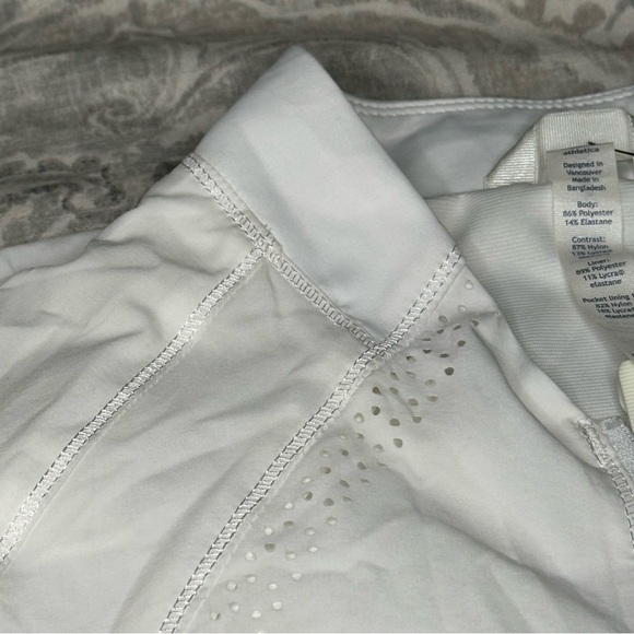 Lululemon Athletica Zip up white jacket / running / breathable holes Size 8 - Picture 13 of 16